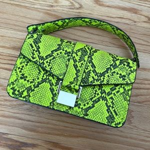 Neon Green Snakeskin Purse